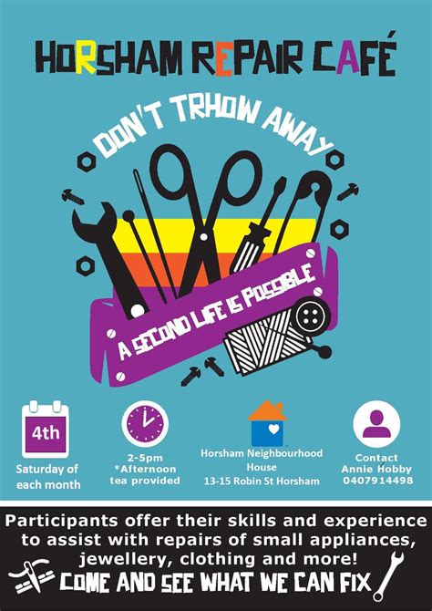 Horsham Repair Cafe, Horsham Neighbourhood House, Smithton, 26 October ...