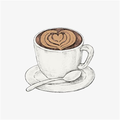Handgezeichnetes Latte-Art-Getränk | Kostenlose Vektor