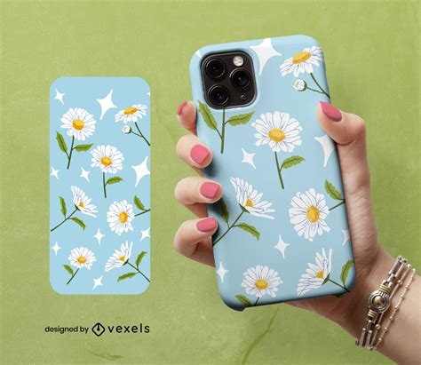 Daisy Flower Phone Case Design Vector Download
