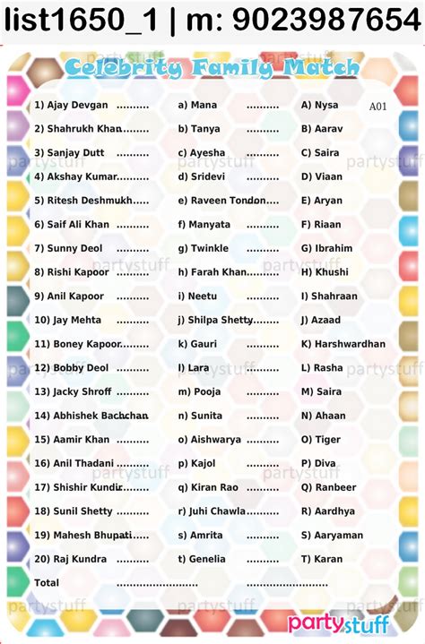 Cross Jumble Match | Knowledge Game | Paper Games | Bollywood Designs