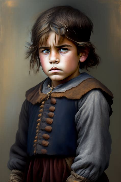 Lexica - A portrait of poor peasant child in old used 1800 London ...