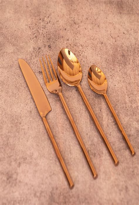 Marina Mirror Rose Gold Cutlery (Set of 4) – Paradiso Home