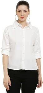 STYLE BEURUA Women Solid Casual White Shirt - Buy STYLE BEURUA Women ...