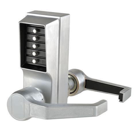 SIMPLEX, ADA Compliant, Chrome, Mechanical Push Button Lockset - 5U742 ...