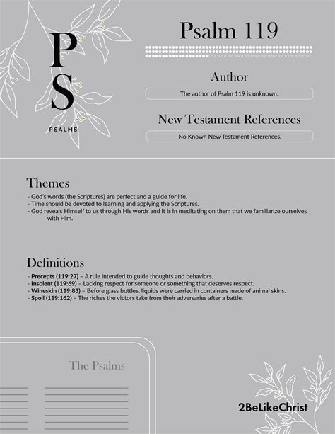 Psalm 119 Summary - 5 Minute Bible Study — 2BeLikeChrist