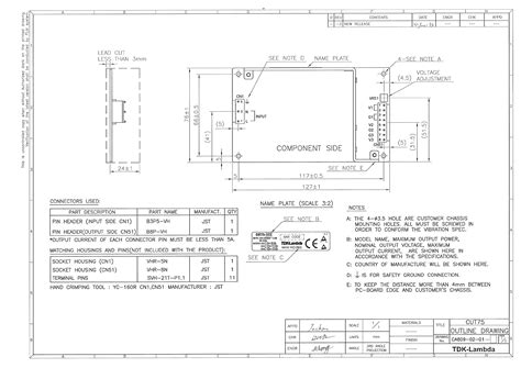 CUT75 Outline Drawing Datasheet by TDK-Lambda Americas Inc. | Digi-Key ...