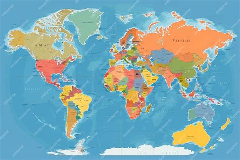 Detailed World Map with Countries 的图像结果