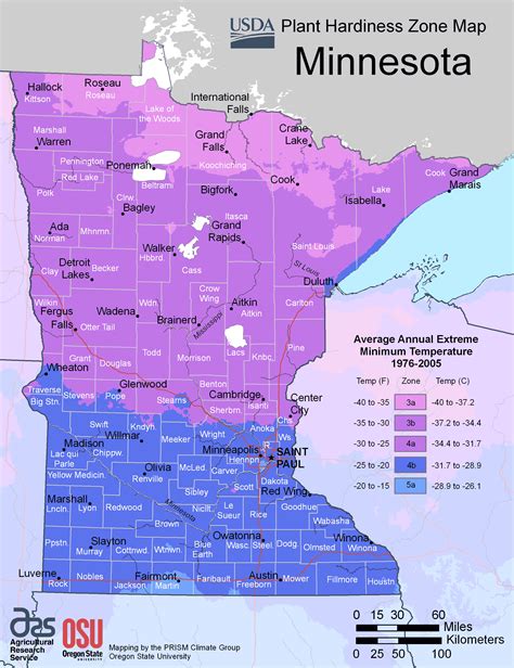 Minnesota Plant Hardiness Zone Map • Mapsof.net