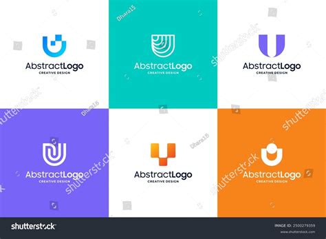 Set Colorful Letter U Logo Design Stock Vector (Royalty Free ...