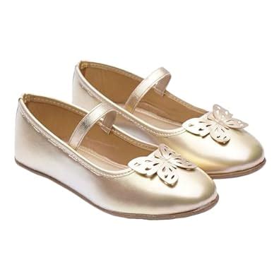 Hopscotch Girls Synthetic Leather, PU Butterfly Applique Ballerinas in ...