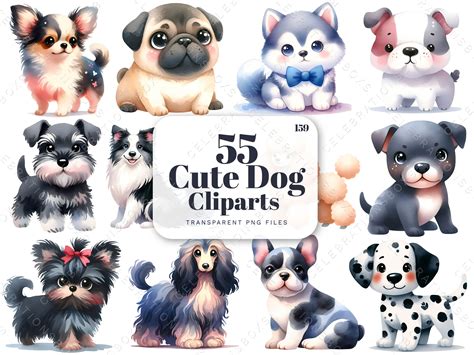 Cute Dogs Clipart, Dog Breeds Clipart Graphic by CelebrationsBoxs ...