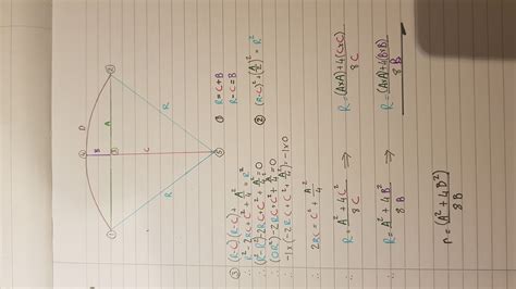 geometry - Calculating circular radius given chord length and perpendicular height to arc ...