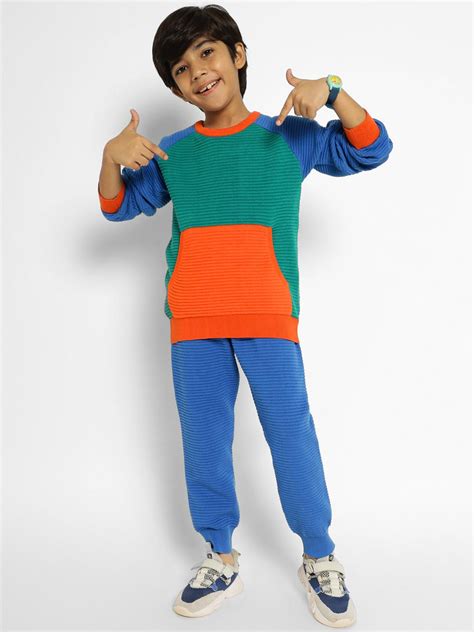 Somersault - Colorblocked Cotton Sweatshirt & Joggers Set | Soft ...