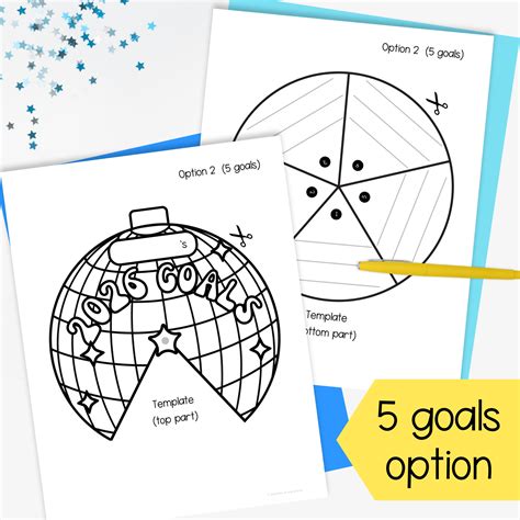 New year disco ball craft goal setting activity spinner wheel KS2 ...