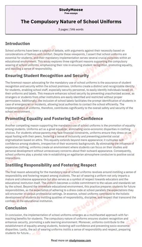 Image result for School Uniform Exposition Text