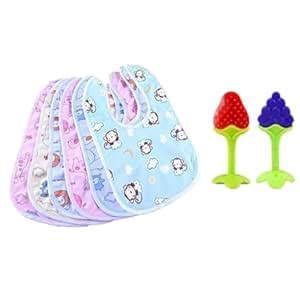 BabyGo Waterproof Baby Apron Bibs Combo | Feeding Bibs with BPA-Free ...