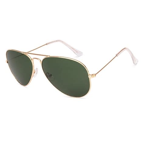 Green Gold Full Rim Aviator Vincent Chase Metal VC S18515 Sunglasses
