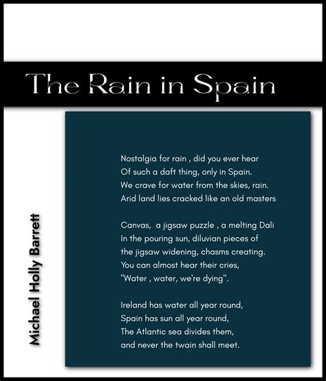 The Rain In Spain-michael holly barrett | Poetry For All Seasons and ...