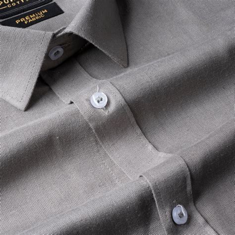 Grey Color Prime Linen Shirt For Men – Punekar Cotton