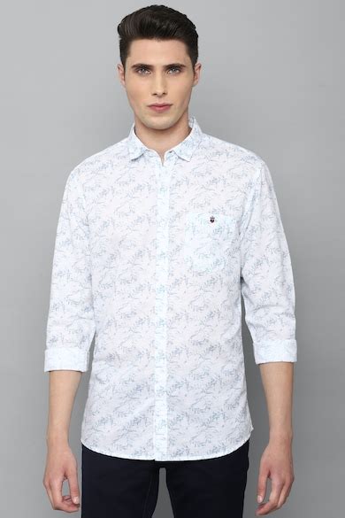Buy Men White Slim Fit Print Full Sleeves Casual Shirt Online - 773229 ...