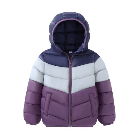 HILEELANG Kids Boy Winter Hodded Puffer Color-Block Jackets Coats Light ...