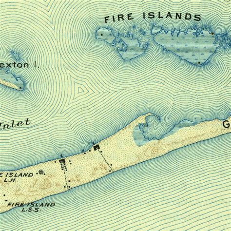 Fire Island, NY (1903, 62500-Scale) Map by United States Geological ...