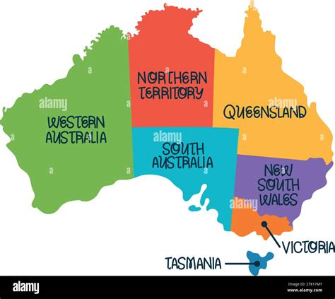 Administrative political map australian Cut Out Stock Images & Pictures - Alamy