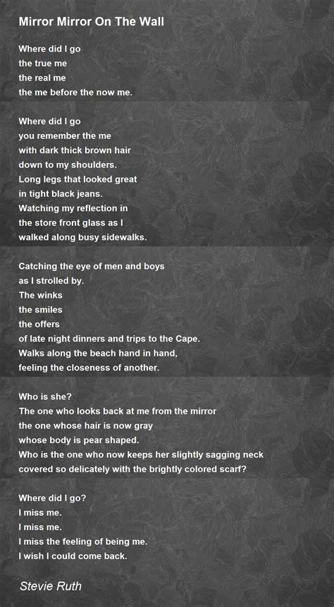 Mirror Mirror On The Wall Poem