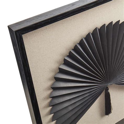 Found & Fable Glass Framed Fan Wall Art, 18"