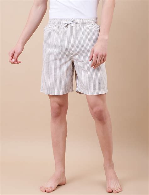 Buy Cotton Mix Striped Relaxed Fit Shorts at Marks & Spencer