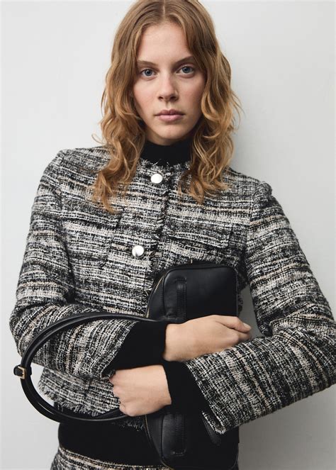 Tweed jacket with metal buttons - Women | MANGO USA