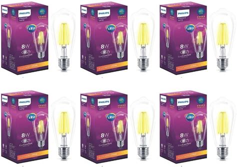 Buy PHILIPS 8-watt E27 ST64 LED Glass Filament Bulb | Decorative LED ...