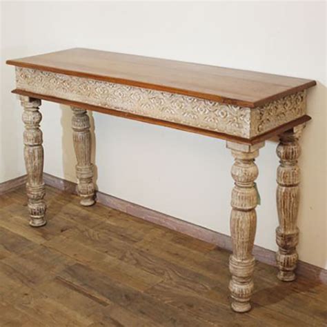 Buy Rustic White Console Table Online in India | The Home Dekor