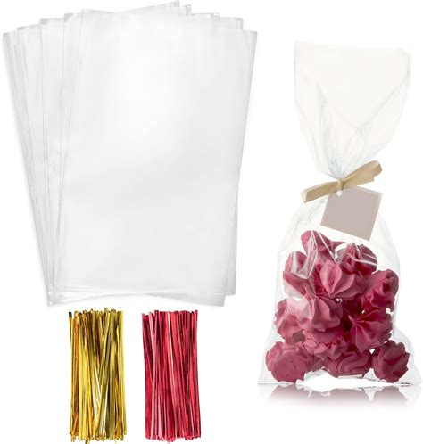Cello Cellophane Treat Bags, 4x9 Inches Clear Cellophane Bags 200 Pcs ...