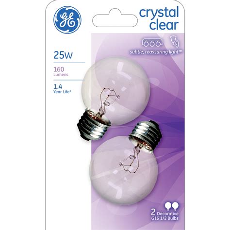 GE Incandescent Light Bulbs, 25 Watt, G16.5 Globe Bulbs, Medium Base ...