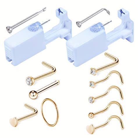 Ultimate Nose Piercing Kit 11piece Set With Disposable Guns Rings ...