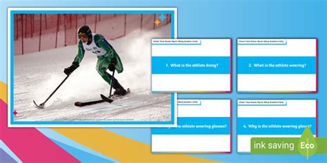Winter Para-Games - Para Alpine Skiing Scene and Question Cards