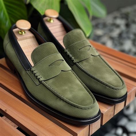 Green Suede Aureliano Loafers – Costoso Italiano