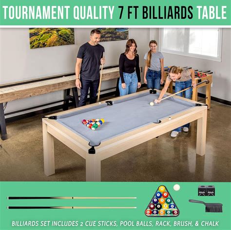 GoSports 7 ft 3 in 1 Pool, Dining, & Table Tennis Combo Table and ...