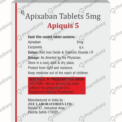 Apiquis 5 MG Tablet (30): Uses, Side Effects, Price & Dosage | PharmEasy