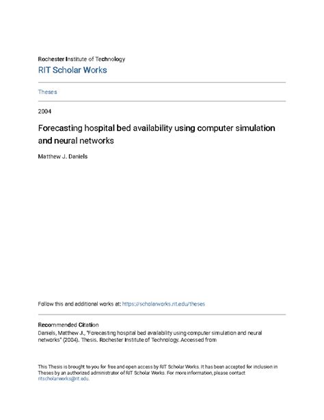Forecasting hospital bed availability using computer simulation a ...