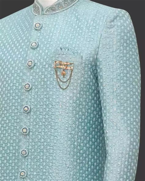 Light Sky Colour Jacquard Embroidery work Indo Set – RS Brothers