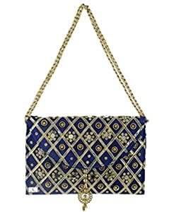 Kuber Industries Silk Traditional Mirror Work Envelope Clutch/Hand ...