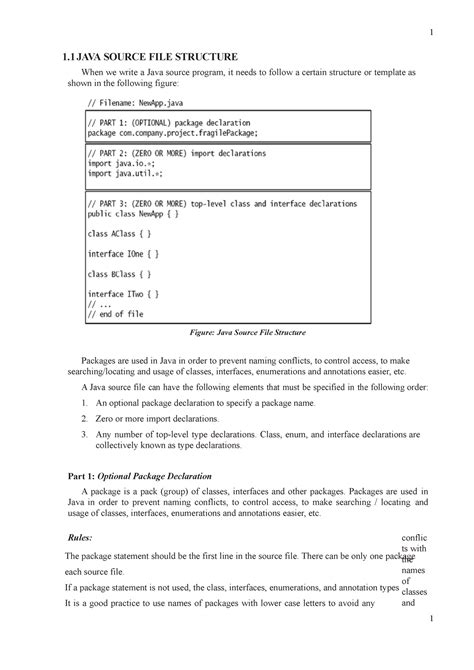 JAVA Source FILE Structure - 1 SOURCE FILE STRUCTURE When we write a ...