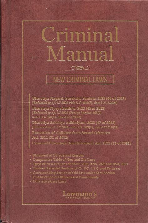 Criminal Manual - New Criminal Laws – M&J Services - The Eclectic Law ...