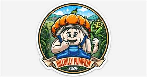 Hillbilly Pumpkin Collectible Mushroom Sticker by Mushrooms For Sale ...