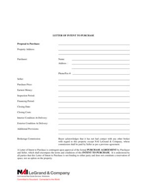 sample letter of intent to purchase Forms and Templates - Fillable ...