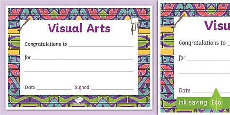 Visual Arts Certificate (teacher made) - Twinkl