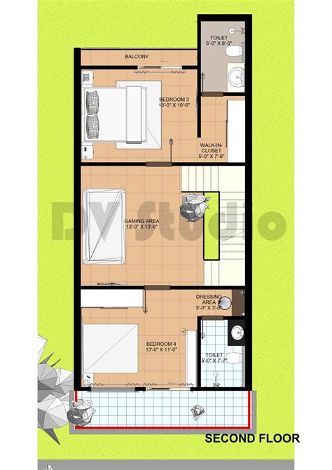 20X50 House Design Option 2 - DV Studio