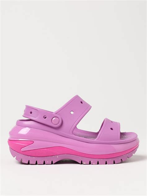 CROCS: Flat sandals woman - Violet | Crocs flat sandals 207989 online ...